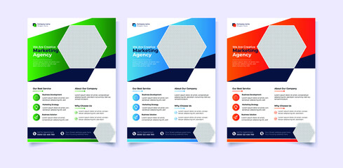 Modern digital marketing agency a4 flyer template