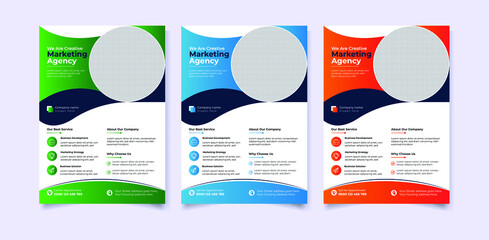 Modern digital marketing agency a4 flyer template