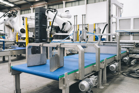 Modern machinery in manufacturing factory