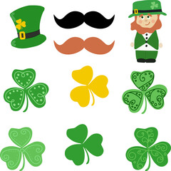 St.Patrick 's Day. mustache and beard