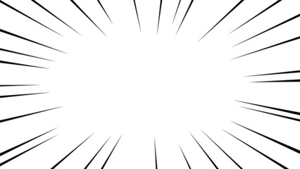 Fototapeta premium 黒色の集中線のベクターフレーム素材