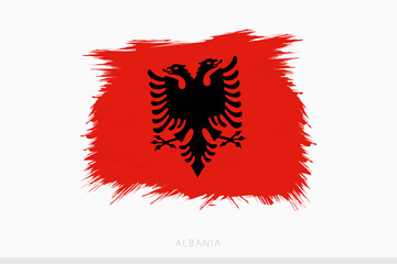 Grunge flag of Albania, vector abstract grunge brushed flag of Albania.