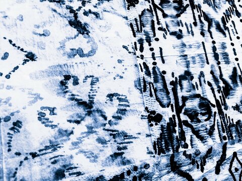 Intricate Elements. Sky Tie And Dye Fabric.