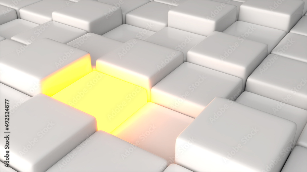 Poster white square pattern background,science and technology concept,light box,3d rendering