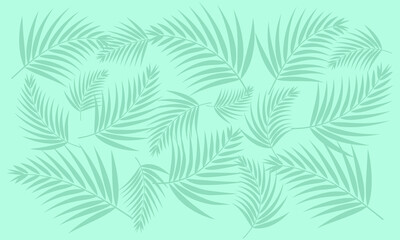 Tropical palm leaves background. Pale green floral pattern.