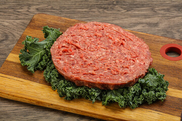 Raw beef burger cutlet for burger
