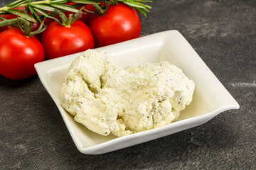 Soft cream cheese with herbs