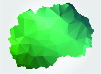 Green Color on white background polygonal