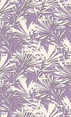 Fototapeta premium Seamless leaf pattern, texture floral print. Tropical illustration.