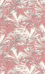 Seamless leaf pattern, texture floral print. Tropical illustration.