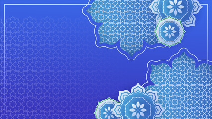 realistic mandala blue colorful Islamic design background
