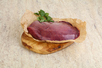 Raw pork liver for cooking