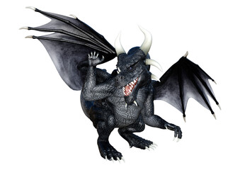 Naklejka premium 3D Rendering Fairy Tale Dragon on White