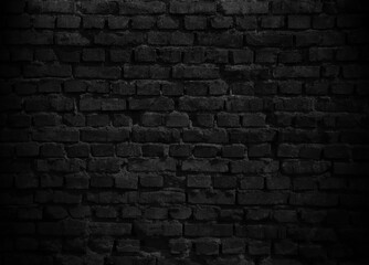 Fototapeta na wymiar Old black brick wall texture