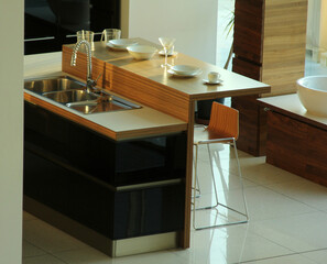  Modern kitchen interior view background