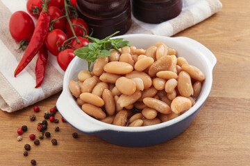 Whinte canned kidney beans in the bowl