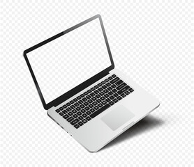 Isolated laptop with transparent screen