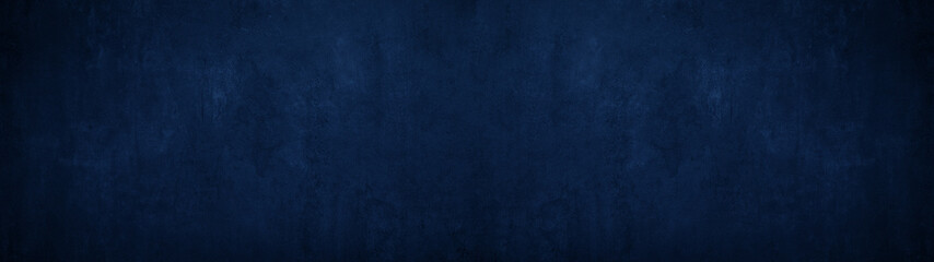 Dark blue colored colorful grunge old aged retro vintage stone concrete cement blackboard chalkboard wall floor texture, with cracks - Abstract background banner panorama pattern design template