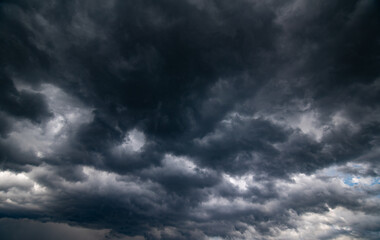 dark storm clouds with background,Dark clouds before a thunder-storm.