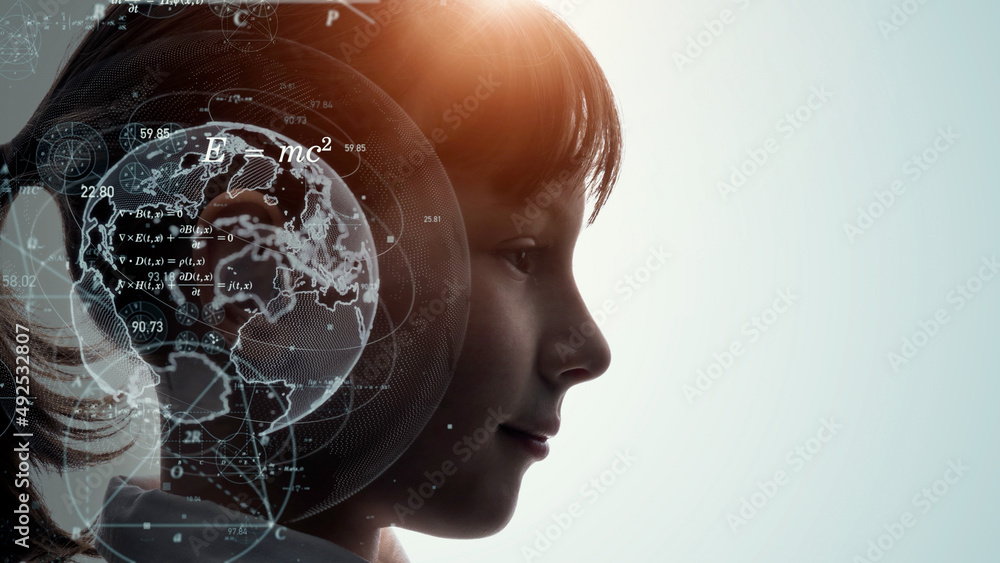 Poster education technology concept. edtech. ai (artificial intelligence). digital transformation.