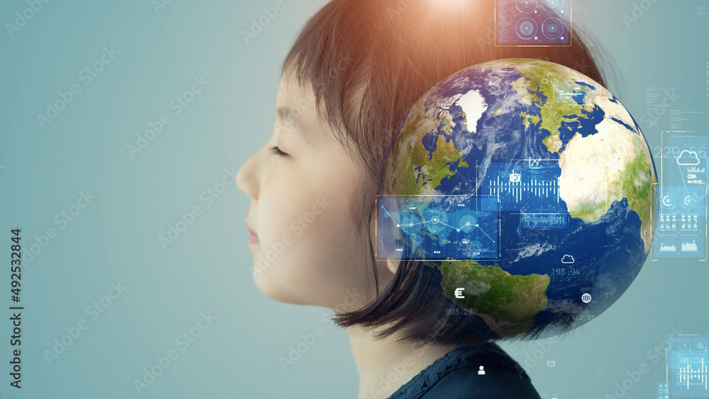 Poster education technology concept. edtech. ai (artificial intelligence). digital transformation.