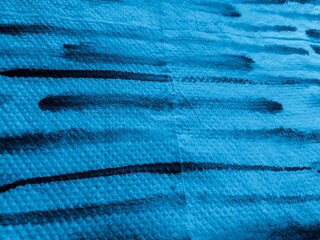 Multi Stripes. Blue Ink Print Texture. Turquoise
