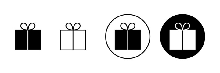 Gift icons set. gift sign and symbol. birthday gift