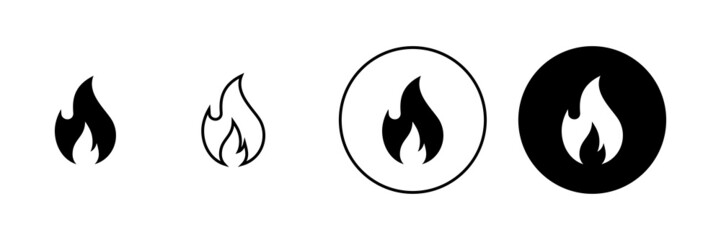Fire icons set. fire sign and symbol