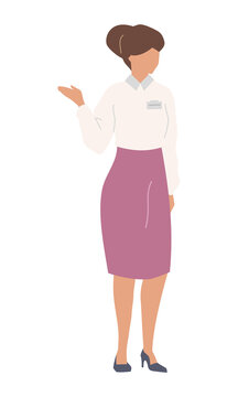 Museum curator semi flat color vector character. Standing figure. Full body person on white. Curatorial assistant simple cartoon style illustration for web graphic design and animation