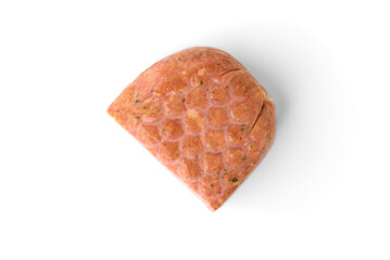 Chicken loaf isolated on white background.