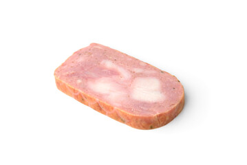 Chicken loaf isolated on white background.