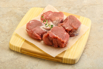 Raw pork tenderloin for cooking