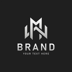 Fototapeta premium MW or WM letter logo design 