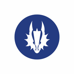 Dragon logo circle background vector icon illustration design template