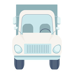 Lorry semi flat color vector object. Full sized item on white. Goods transportation. Motor vehicle. Road transport simple cartoon style illustration for web graphic design and animation