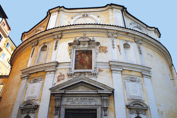 Rome, Italy, Church of San Bernardo alle Terme, facade detail .