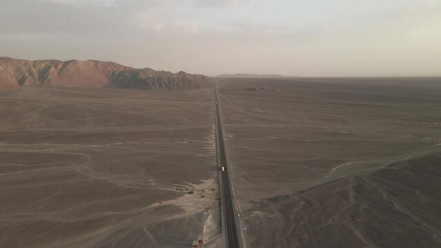 Pan American Highway in Peru was built over some of the Nazca geoglyphs