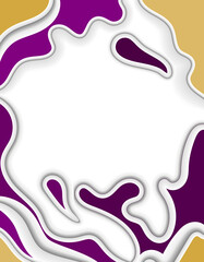 Abstract background for text with purple and gold paper cut patterns. Layout vector design for business presentations, banners, flyers, posters, invitations, cards