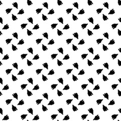 Seamless pattern with paint blots. Black and white abstract drawing. Vector illustration