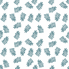 Hand drawn pattern with leaves. Illustration in green tones. Great for decor, textiles, packaging, printing and the internet. Set of leaves in gentle and pastel style. Leaves pattern