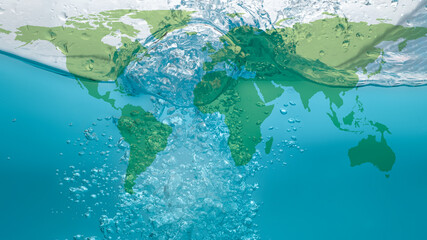 World Water Day Concept.The concept of saving water and protecting the environment.Energy-saving of the world