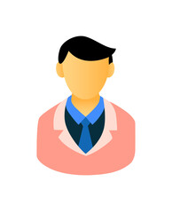 Businessman icon vector. Male avatar with suit and tie. Professional human symbol.