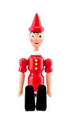 Pinocchio Toy Statue isolated on white