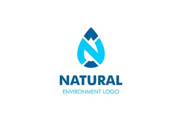 Letter N Water Logo : Suitable for Aquatic Theme, Environment Theme, Initial Theme, Infographics and Other Graphic Related Assets.