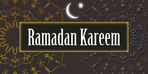 Fototapeta na wymiar Ramadan Kareem Card postal greeting cover holy month