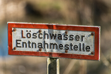 Schild - Löschwasser Entnahmestelle