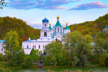 High resolution photo: The Sviatohirsk Lavra near Sloviansk of the Donetsk Oblast