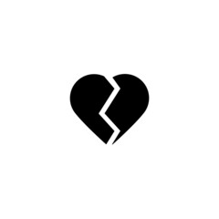 Graphic flat broken heart icon for your design and website