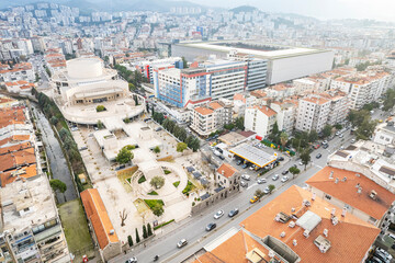 Aerial photo of izmir with drone during daytime