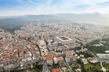 Aerial photo of izmir with drone during daytime